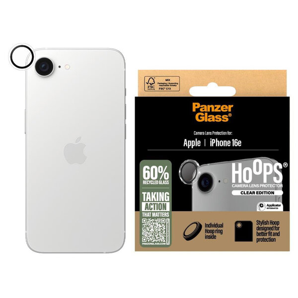 PanzerGlass - Camera Protector Hoops Optic Rings voor Apple iPhone 16e - Transparent