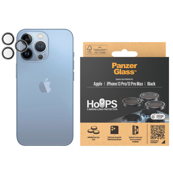 PanzerGlass - Camera Protector Hoops Optic Rings for Apple iPhone 13 Pro / 13 Pro Max - Transparent