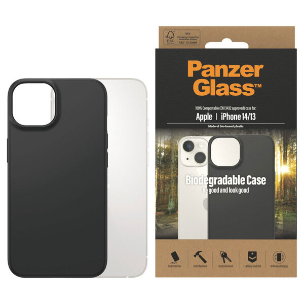 PanzerGlass - Biodegradable Backcover voor Apple iPhone 14 - Black