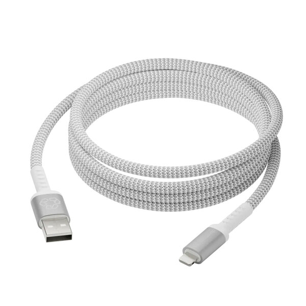 dbramante1928 - re-charge - Braided oplaadkabel - USB-A naar Lightning - 2,5 m - White