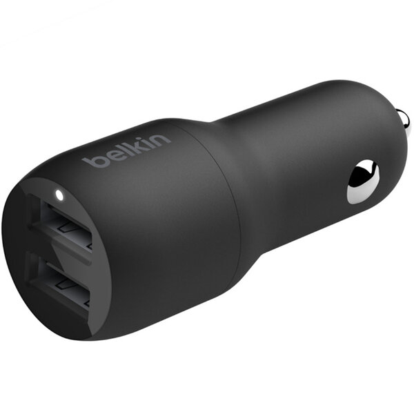 Belkin - Boost Charge Dual USB Car Charger - 24W - Black