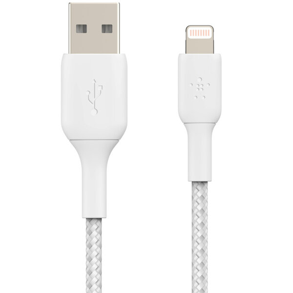 Belkin - Boost Charge Braided Lightning naar USB kabel - 0,15 m - White