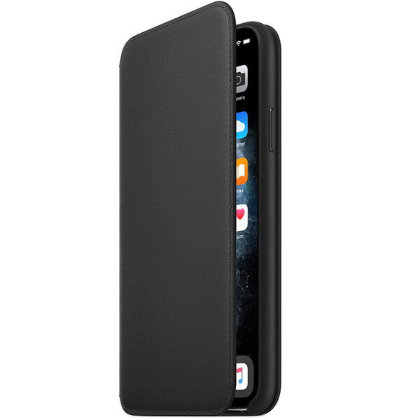 Apple - Leather Folio Bookcase voor Apple iPhone 11 Pro Max - Black