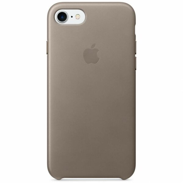 Apple - Leather Backcover voor Apple iPhone SE (2022 / 2020) / 8 / 7 - Taupe
