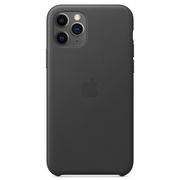 Apple - Leather Backcover voor Apple iPhone 11 Pro - Black