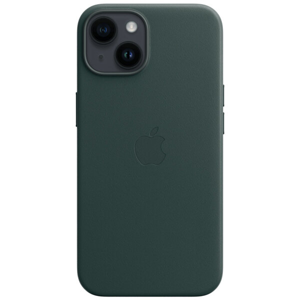 Apple - Leather Backcover MagSafe voor Apple iPhone 14 - Forest Green