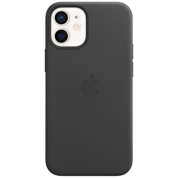Apple - Leather Backcover MagSafe voor Apple iPhone 12 Mini - Black