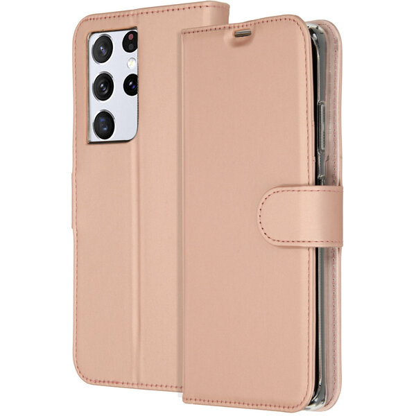 Accezz - Wallet Softcase Bookcase voor Samsung Galaxy S21 Ultra - Rose Gold