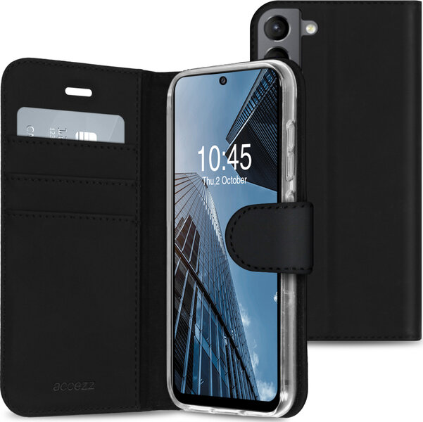 Accezz - Wallet Softcase Bookcase pour Samsung Galaxy S21 FE - Black