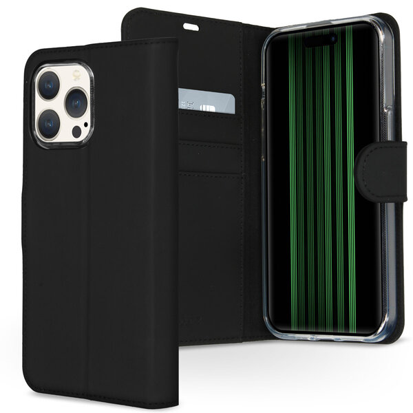 Accezz - Wallet Softcase Bookcase voor Apple iPhone 15 Pro Max - Black