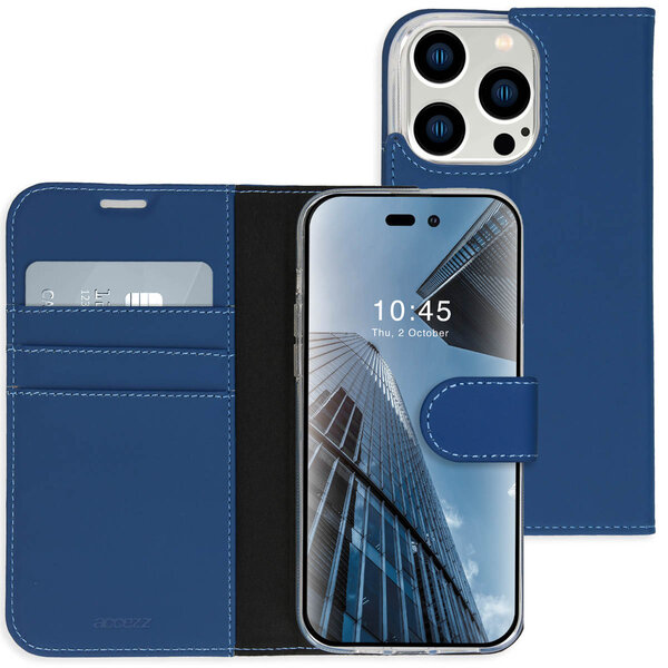 Accezz - Wallet Softcase Bookcase voor Apple iPhone 14 Pro Max - Dark Blue