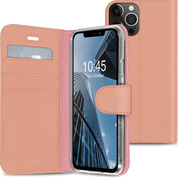 Accezz - Wallet Softcase Bookcase voor Apple iPhone 13 Pro - Rose Gold