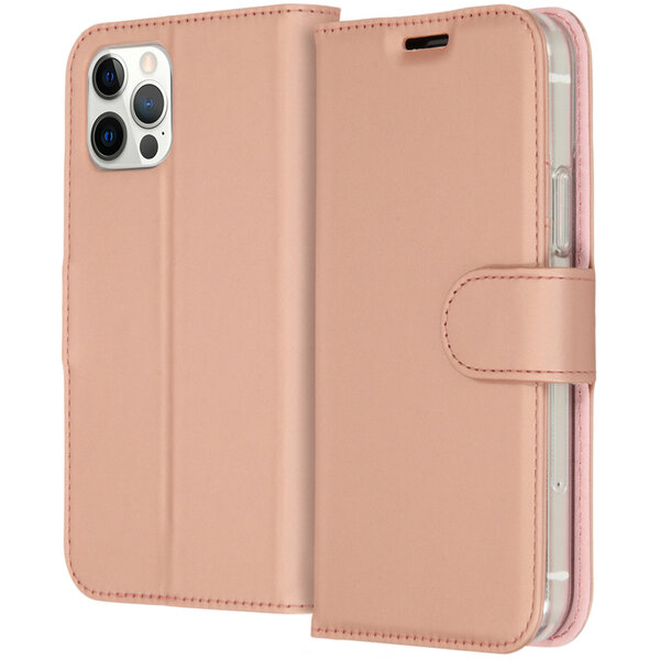 Accezz - Wallet Softcase Bookcase voor Apple iPhone 12 (Pro) - Rose Gold
