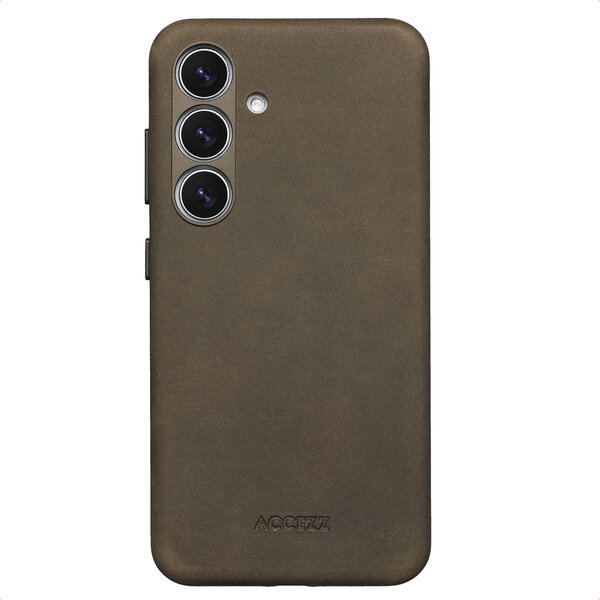 Accezz - Vintage Leather Magsafe Backcover voor Samsung Galaxy S24 / S25 - Rustic Brown