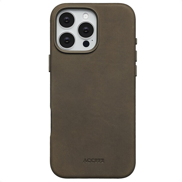 Accezz - Vintage Leather Magsafe Backcover voor Apple iPhone 16 Pro Max - Rustic Brown