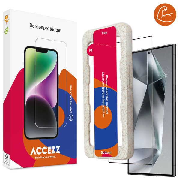 Accezz - Triple Strong Full Cover Glas Screenprotector met applicator voor Samsung Galaxy S24 Ultra - Transparent