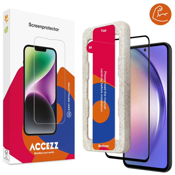 Accezz - Triple Strong Full Cover Glas Screenprotector met applicator voor Samsung Galaxy A54 (5G) / S23 FE - Transparent