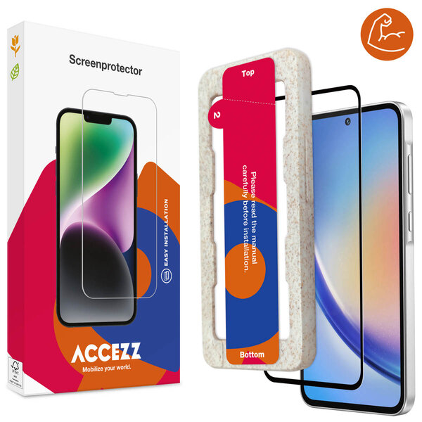 Accezz - Triple Strong Full Cover Glas Screenprotector met applicator voor Samsung Galaxy A35 / A55 - Transparent