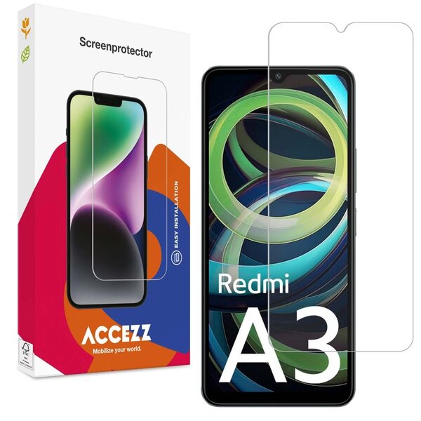 Accezz - Tempered Glass Screenprotector voor Xiaomi Redmi A3 - Transparent