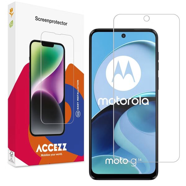 Accezz - Tempered Glass Screenprotector voor Motorola Moto G14 - Transparent