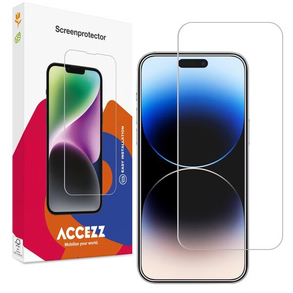 Accezz - Tempered Glass Screenprotector voor Apple iPhone 15 / 15 Pro / 16 - Transparent