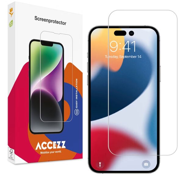 Accezz - Tempered Glass Screenprotector voor Apple iPhone 14 Pro Max - Transparent