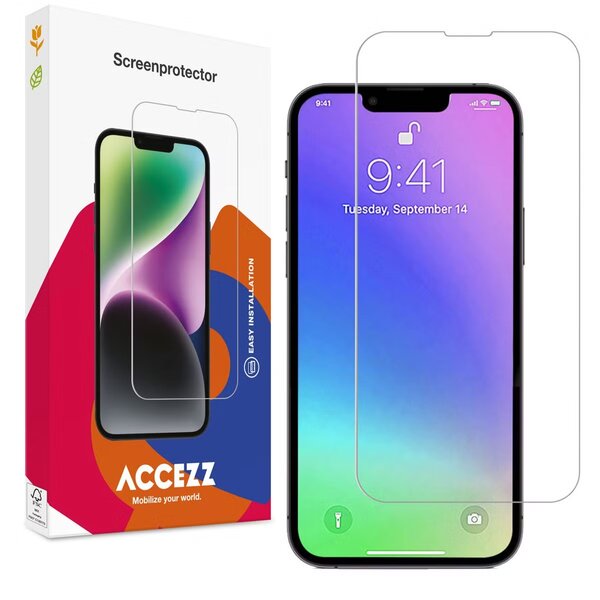 Accezz - Tempered Glass Screenprotector voor Apple iPhone 13 Mini - Transparent