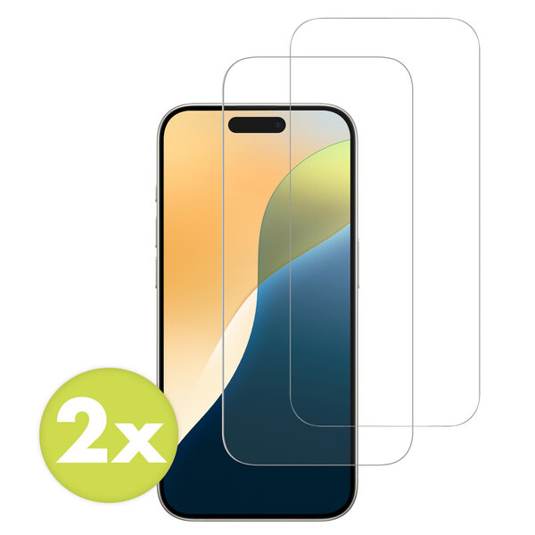 Accezz - Tempered Glass Screenprotector 2-pack voor Apple iPhone 16 / 16 Pro / 17 / 17 Pro - Transparent