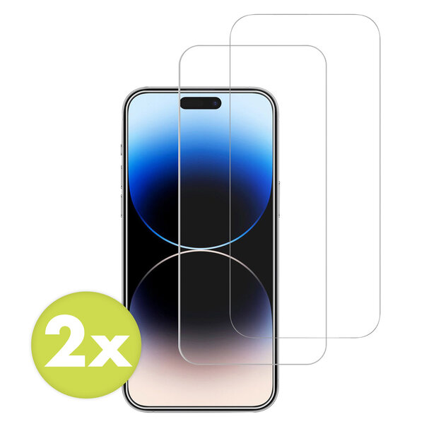 Accezz - Tempered Glass Screenprotector 2-pack voor Apple iPhone 15 / 15 Pro / 16 - Transparent