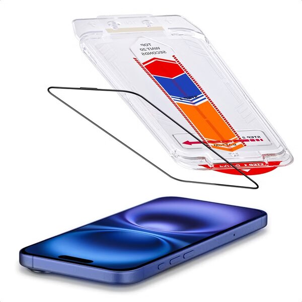 Accezz - Tempered Glass Screenprotector + Applicator voor Apple iPhone 16 Plus / 15 Plus - Transparent