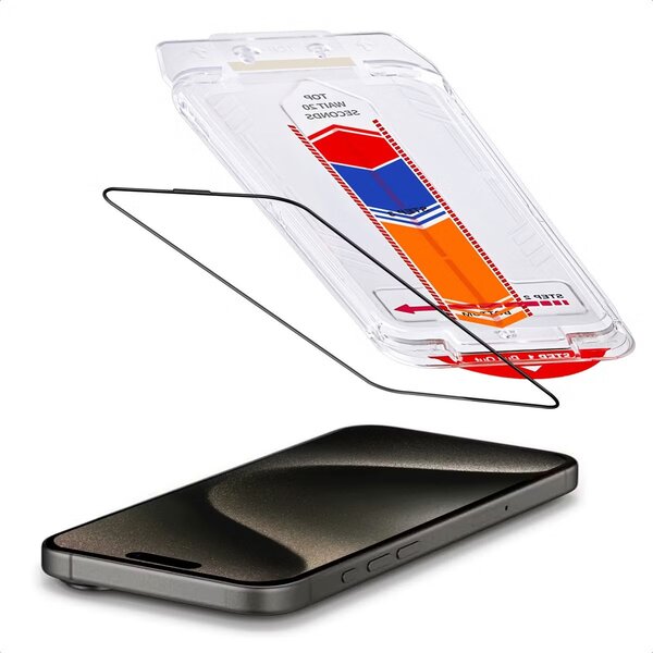 Accezz - Tempered Glass Screenprotector + Applicator voor Apple iPhone 15 Pro - Transparent