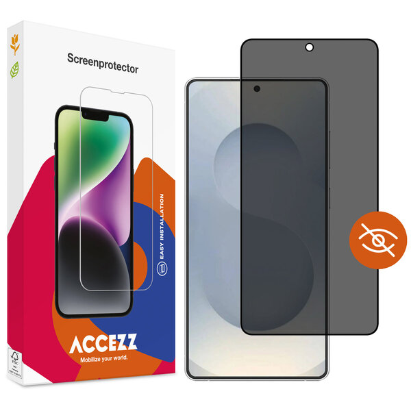 Accezz - Tempered Glass Privacy Screenprotector voor Samsung Galaxy S25 Edge - Transparent