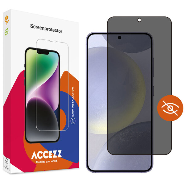 Accezz - Tempered Glass Privacy Screenprotector voor Samsung Galaxy S24 Plus / S25 Plus - Transparent