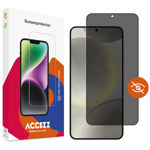 Accezz - Tempered Glass Privacy Screenprotector voor Samsung Galaxy S24 / S25 - Transparent