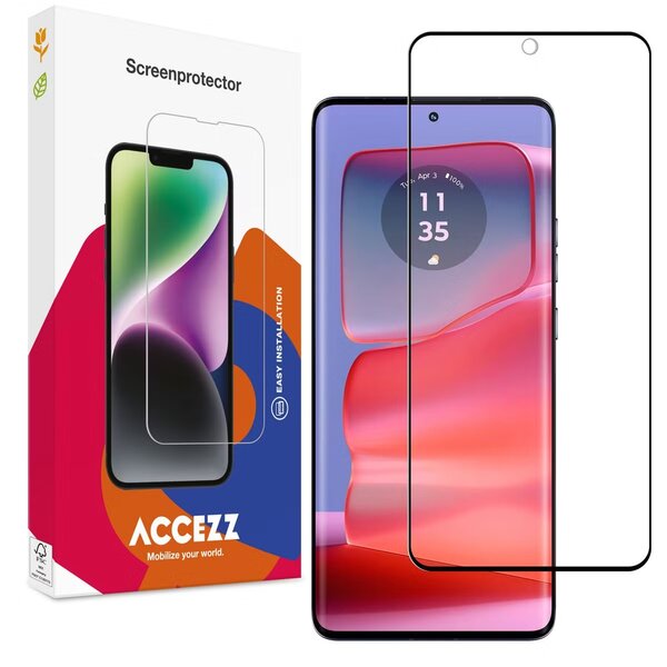 Accezz - Tempered Glass Full Cover Screenprotector voor Motorola Edge 50 Pro - Transparent