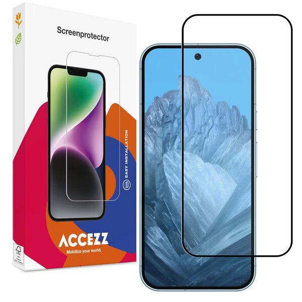 Accezz - Tempered Glass Full Cover Screenprotector voor Google Pixel 9 / 9 Pro - Transparent