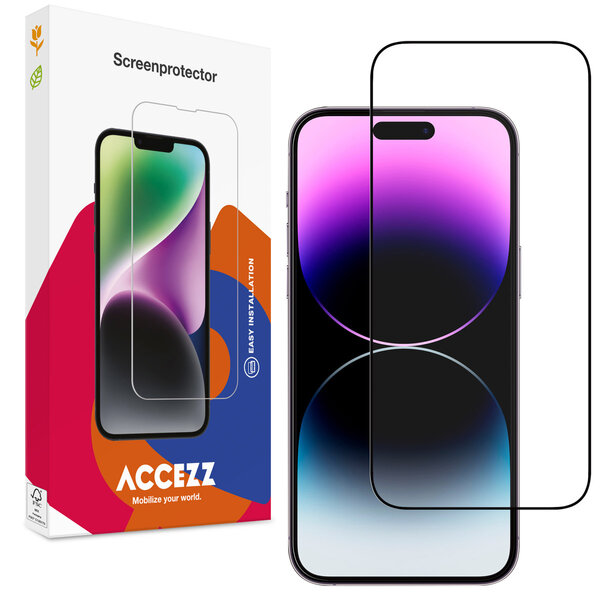 Accezz - Tempered Glass Full Cover Screenprotector voor Apple iPhone 15 Pro Max - Transparent
