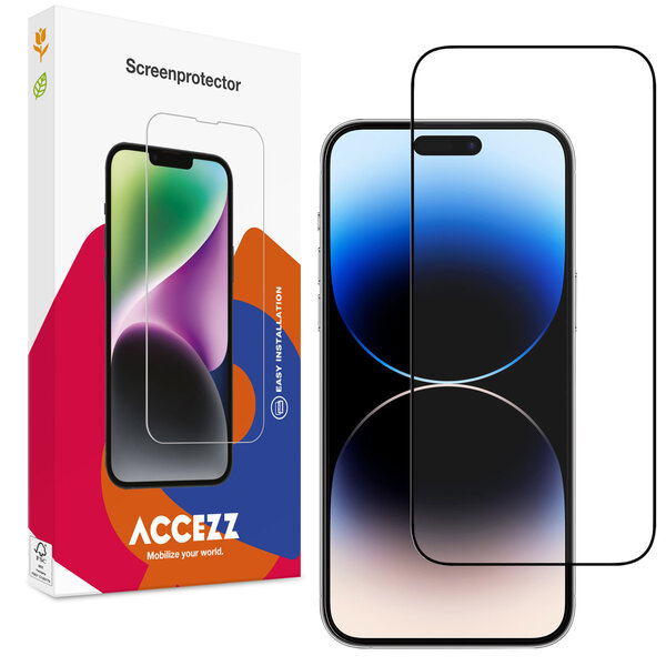 Accezz - Tempered Glass Full Cover Screenprotector voor Apple iPhone 15 Pro - Transparent