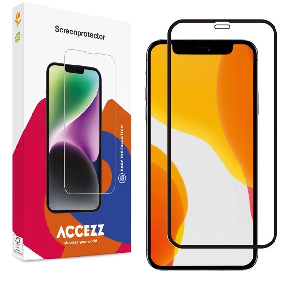 Accezz - Tempered Glass Full Cover Screenprotector voor Apple iPhone 12 Mini - Transparent