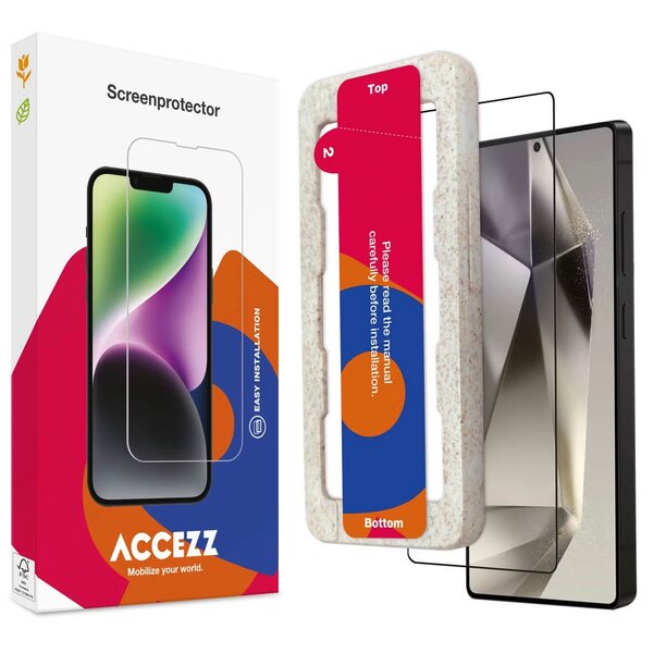 Accezz - Tempered Glass Full Cover Screenprotector met applicator voor Samsung Galaxy S25 Ultra - Transparent