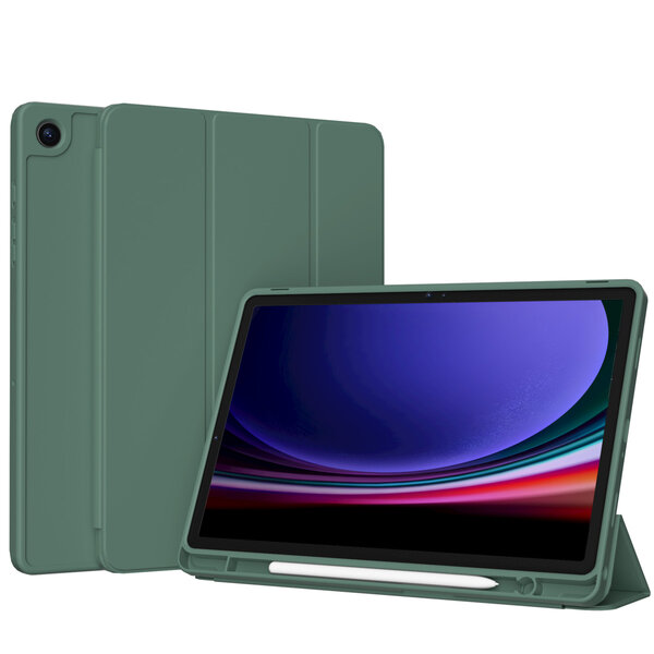 Accezz - Smart Silicone Bookcase voor Samsung Galaxy Tab A9 Plus - Dark Green