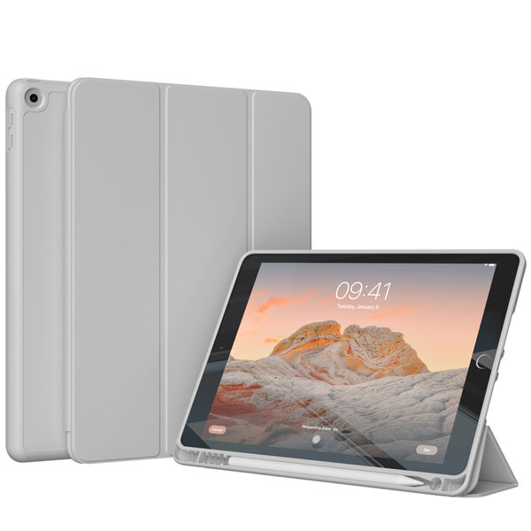 Accezz - Smart Silicone Bookcase voor Apple iPad 9 (2021) 10.2 inch / iPad 8 (2020) 10.2 inch / iPad 7 (2019) 10.2 inch - Grey