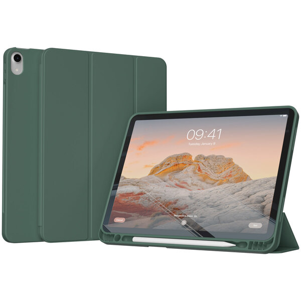 Accezz - Smart Silicone Bookcase voor Apple iPad 11 (2025) 11 inch A16 / iPad 10 (2022) 10.9 inch - Dark Green
