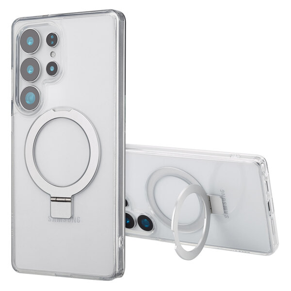 Accezz - Ring Stand Backcover met MagSafe voor Samsung Galaxy S25 Ultra - Transparent