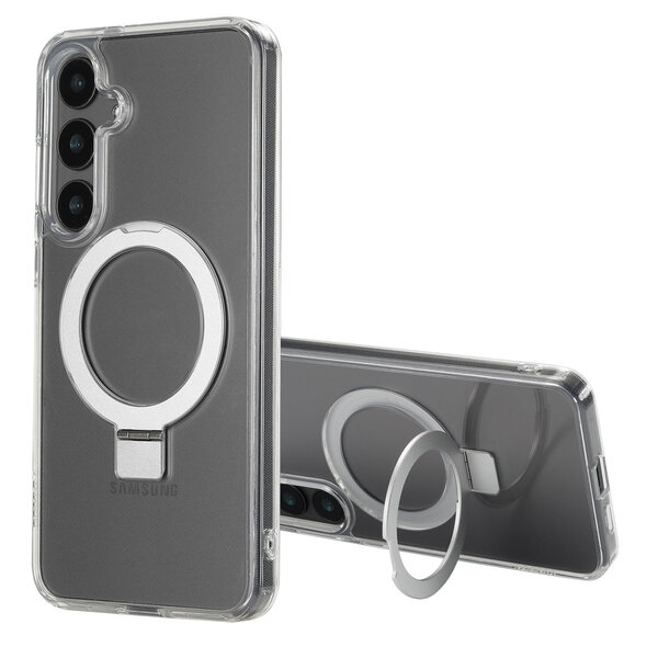 Accezz - Ring Stand Backcover met MagSafe voor Samsung Galaxy S24 Plus - Transparent