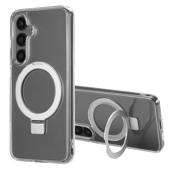 Accezz - Ring Stand Backcover with MagSafe for Samsung Galaxy S24 - Transparent