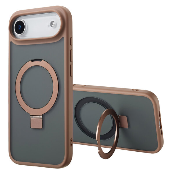 Accezz - Ring Stand Backcover met MagSafe voor Apple iPhone Air - Brown