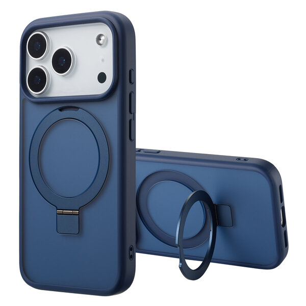 Accezz - Ring Stand Backcover met MagSafe voor Apple iPhone 17 Pro Max - Blue