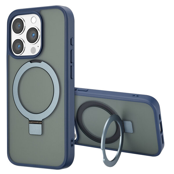 Accezz - Ring Stand Backcover met MagSafe voor Apple iPhone 15 Pro - Blue