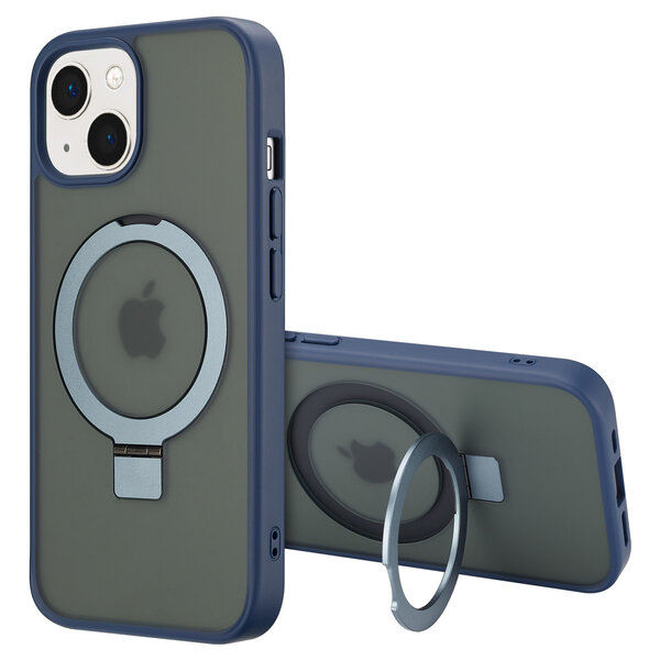 Accezz - Ring Stand Backcover met MagSafe voor Apple iPhone 15 - Blue